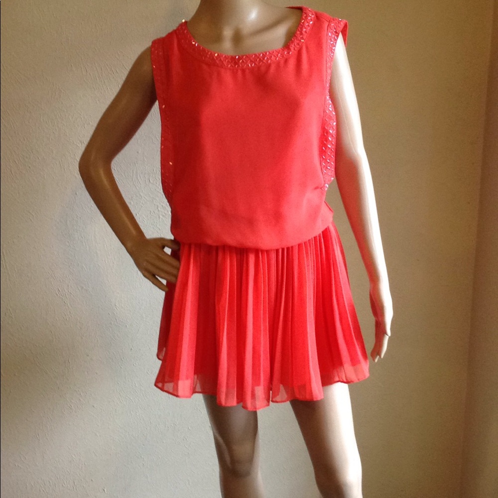 Moon collection coral beaded dress